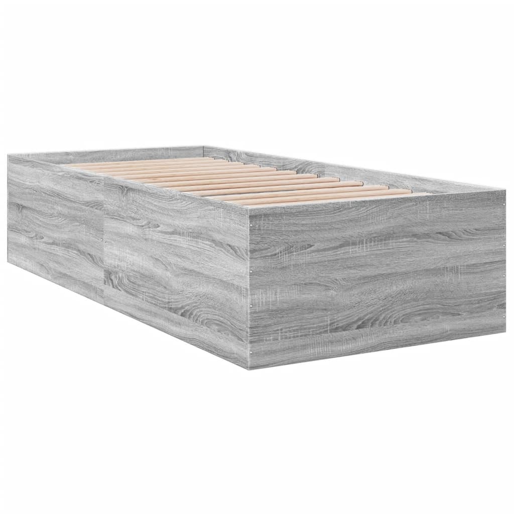 vidaXL Bed Frame without Mattress Grey Sonoma 90x190 cm Single