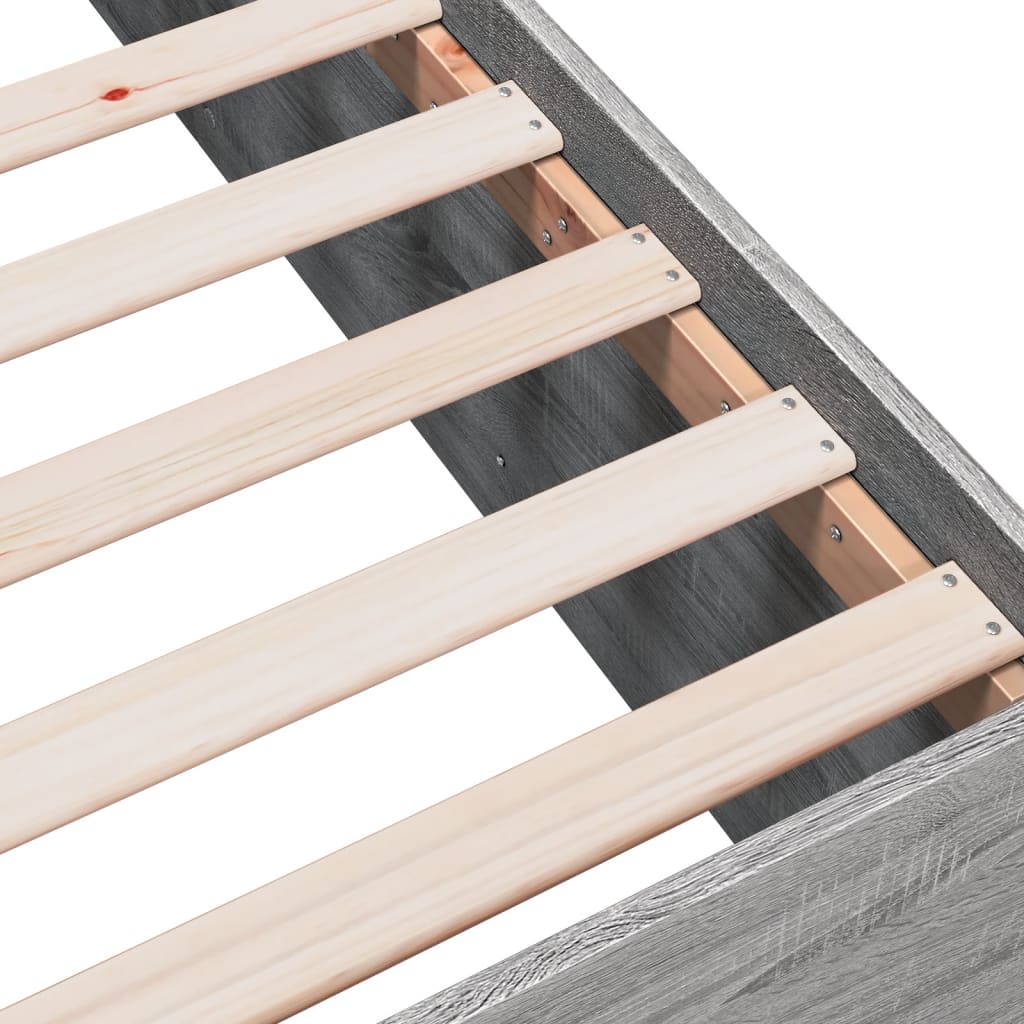 vidaXL Bed Frame without Mattress Grey Sonoma 90x190 cm Single