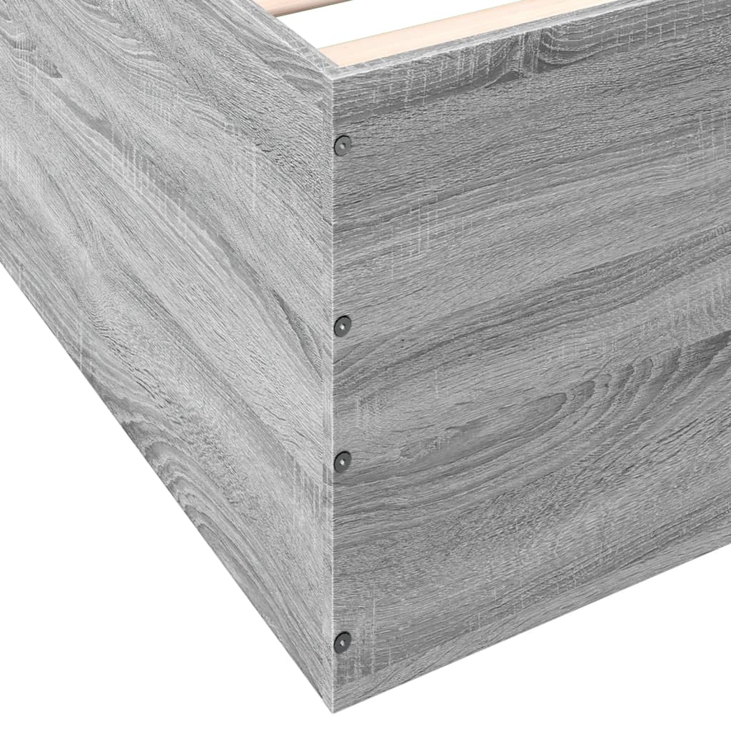vidaXL Bed Frame without Mattress Grey Sonoma 90x190 cm Single
