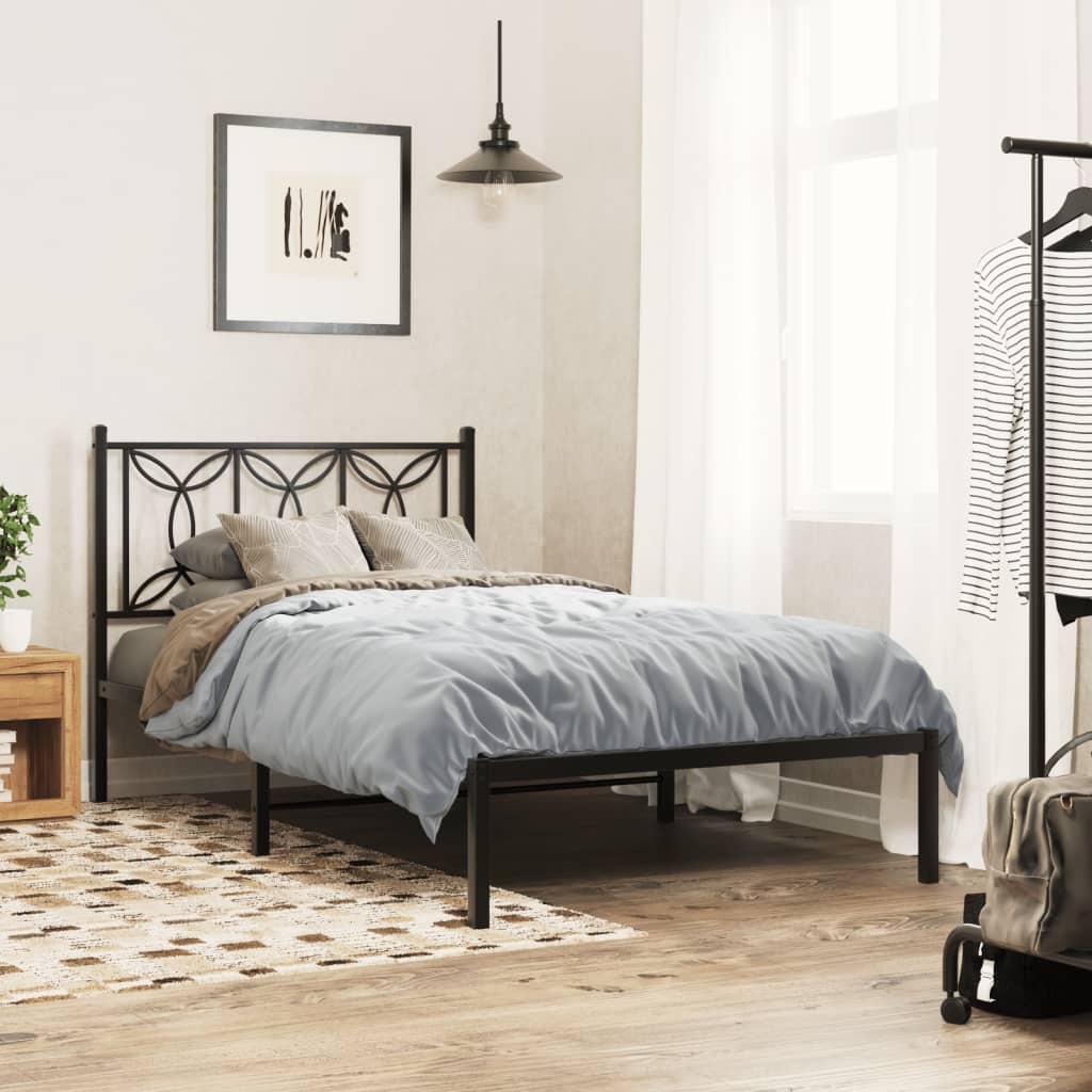vidaXL Metal Headboard Black 107 cm