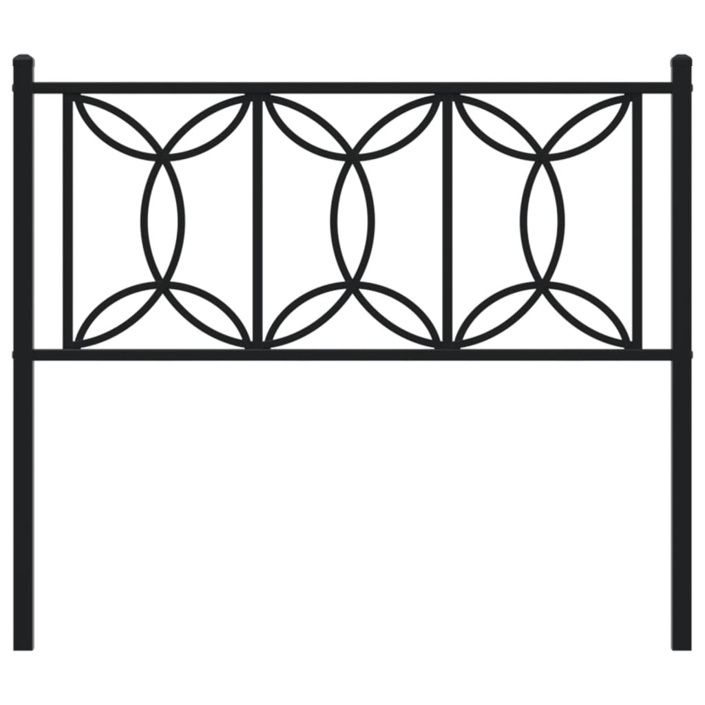vidaXL Metal Headboard Black 107 cm