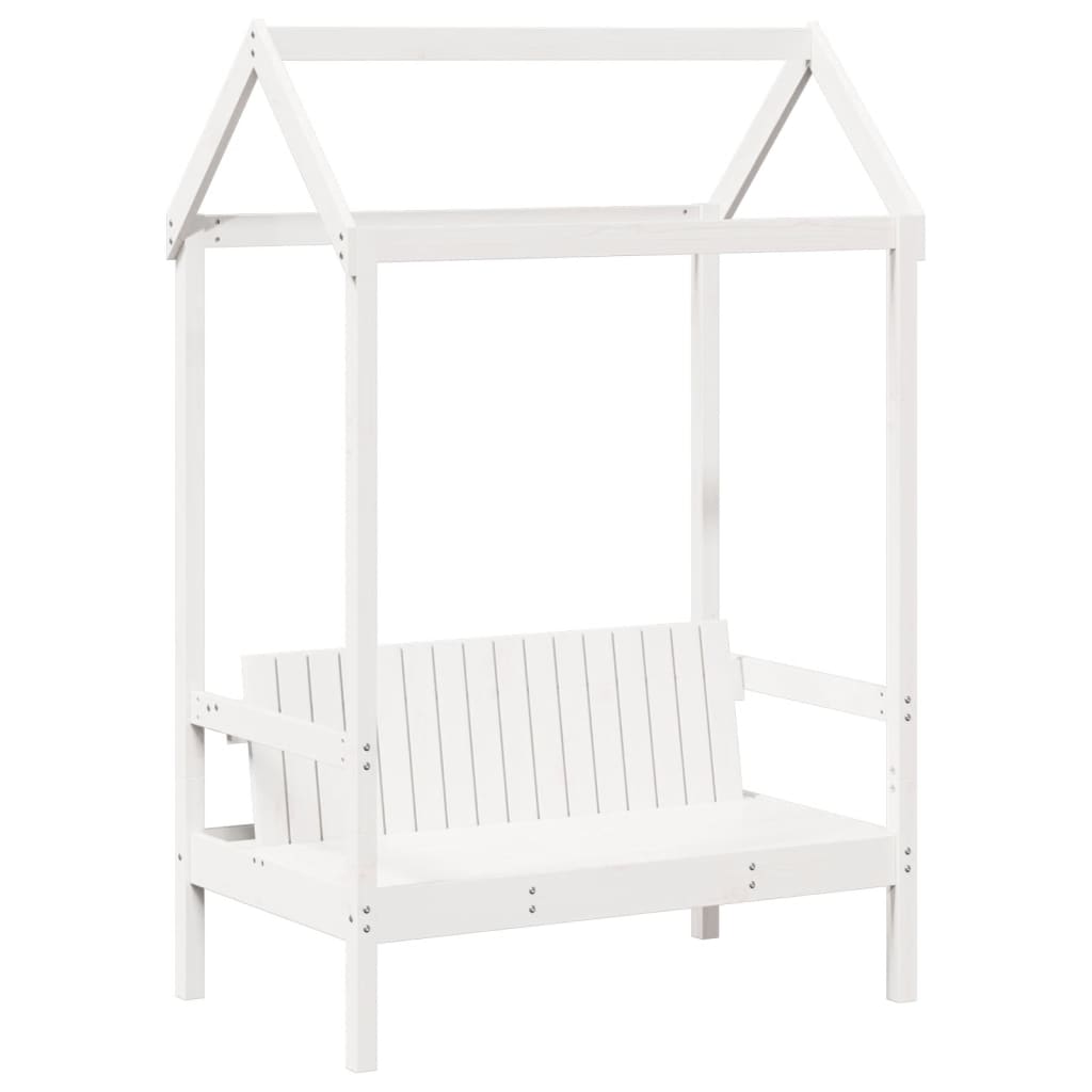vidaXL Day Bed and Bench Set with Roof without Mattress White 90x200 cm
