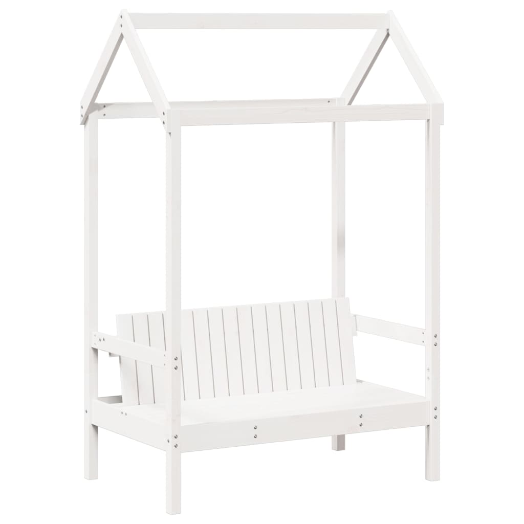 vidaXL Day Bed and Bench Set with Roof without Mattress White 90x200 cm