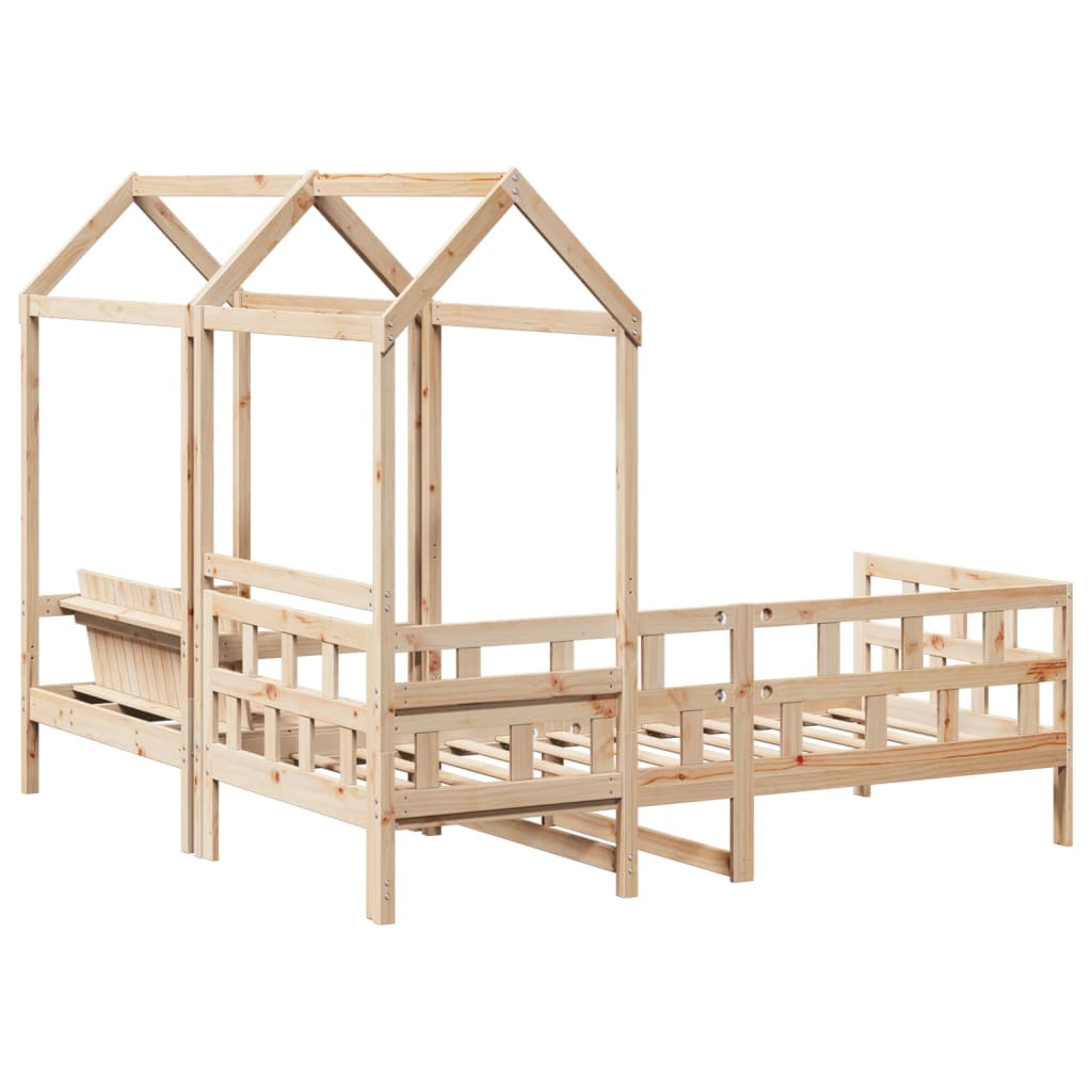 vidaXL Day Bed Set with Roof without Mattress 80x200 cm