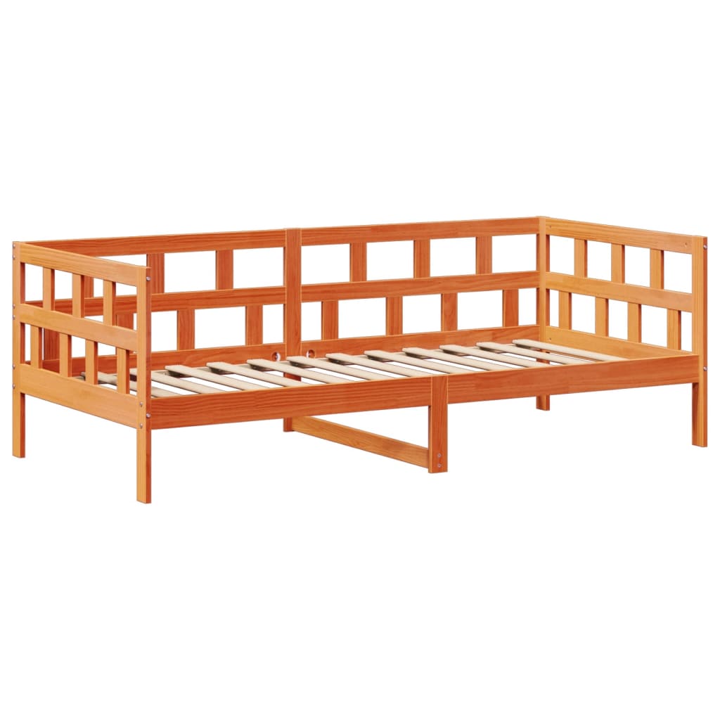 vidaXL Day Bed Set with Roof without Mattress Wax Brown 80x200 cm