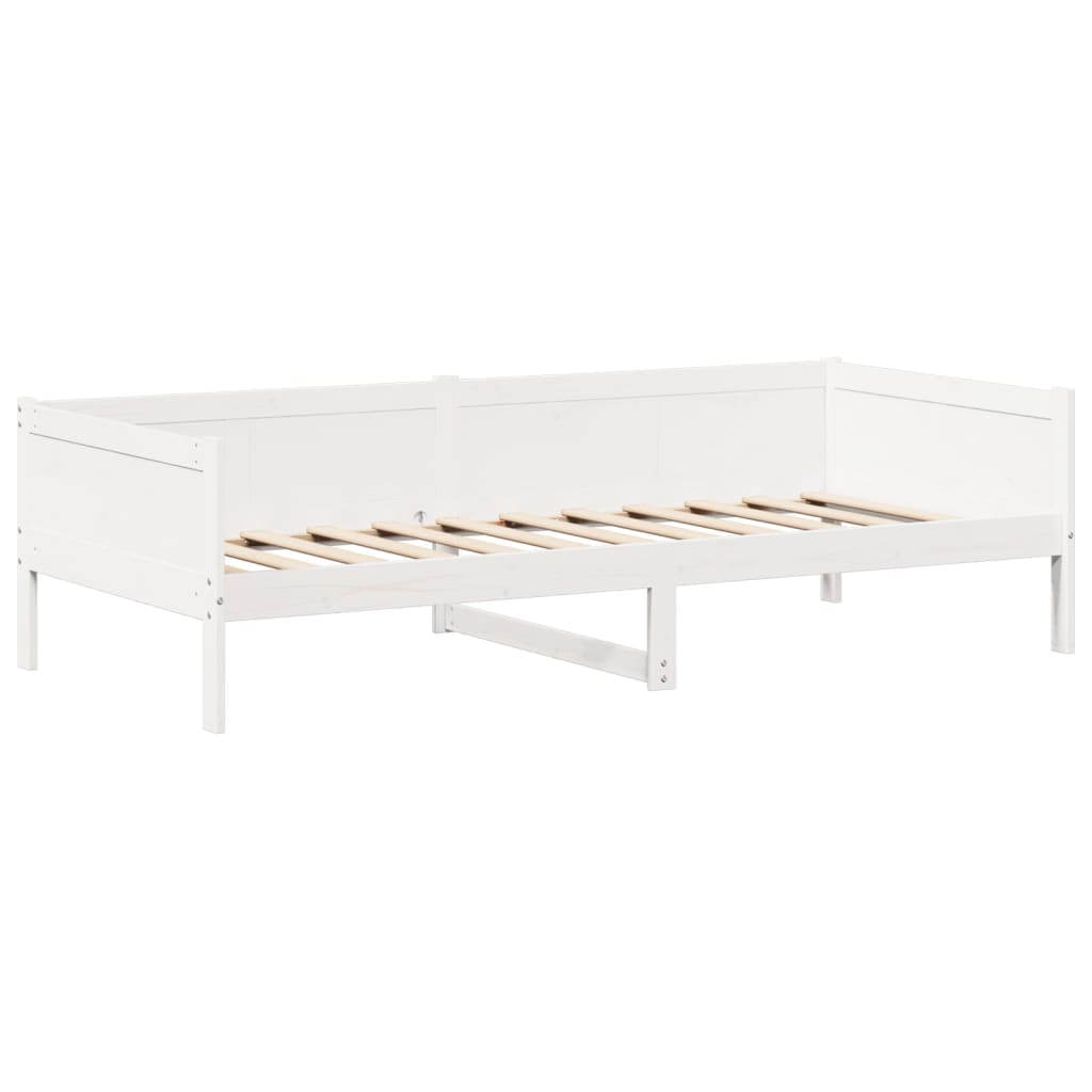 vidaXL Day Bed and Bench Set with Roof without Mattress White 90x190 cm Single