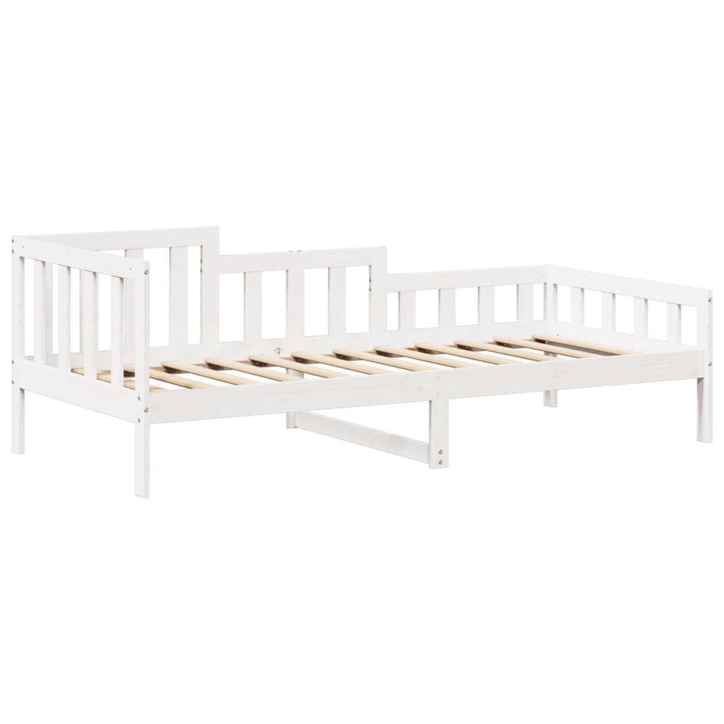 vidaXL Day Bed and Bench Set with Roof without Mattress White 90x190 cm Single