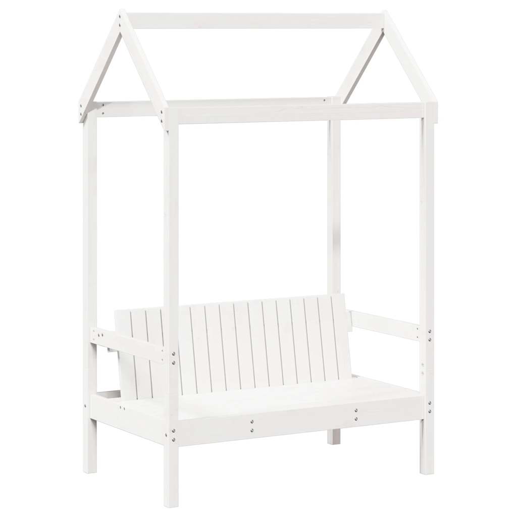 vidaXL Day Bed and Bench Set with Roof without Mattress White 90x190 cm Single