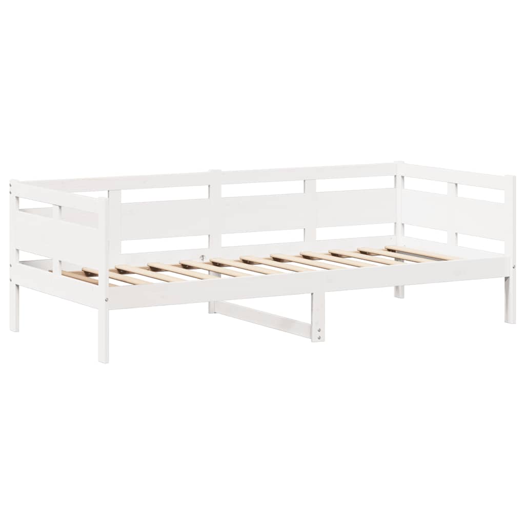 vidaXL Day Bed and Bench Set with Roof without Mattress White 90x190 cm Single