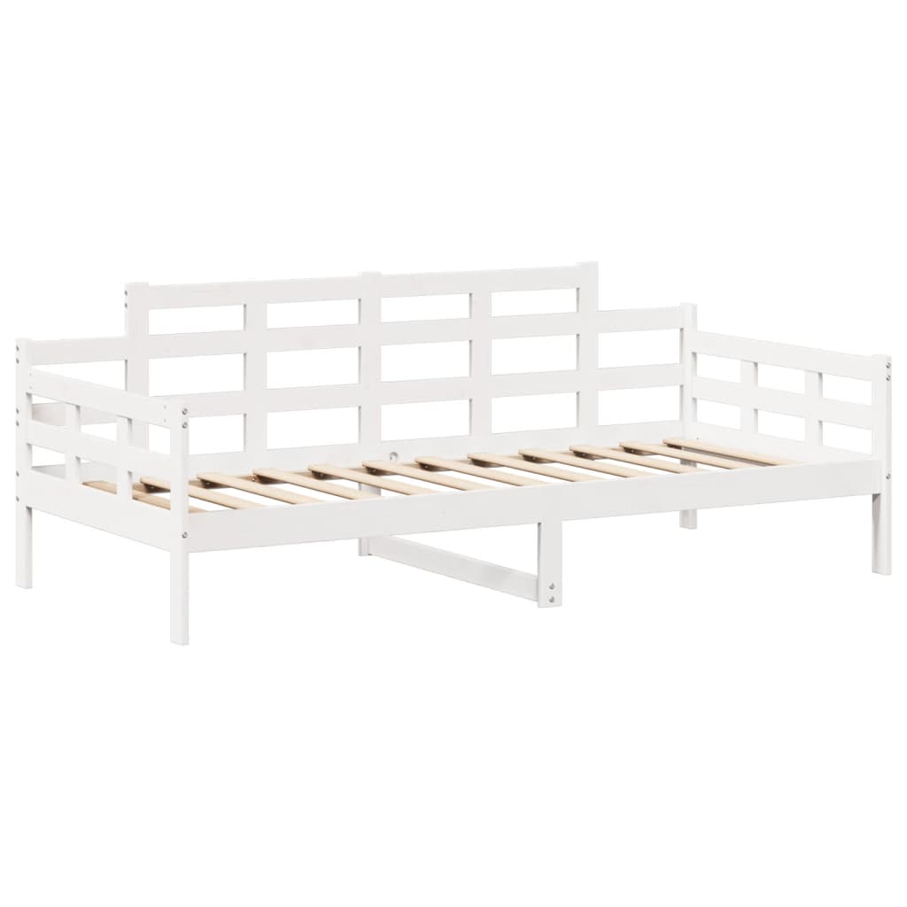 vidaXL Day Bed and Bench Set with Roof without Mattress White 90x190 cm Single