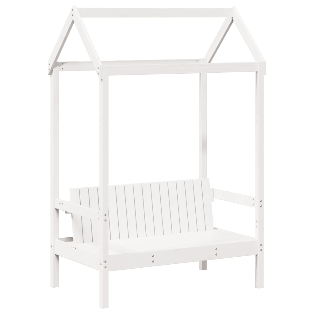vidaXL Day Bed and Bench Set with Roof without Mattress White 80x200 cm