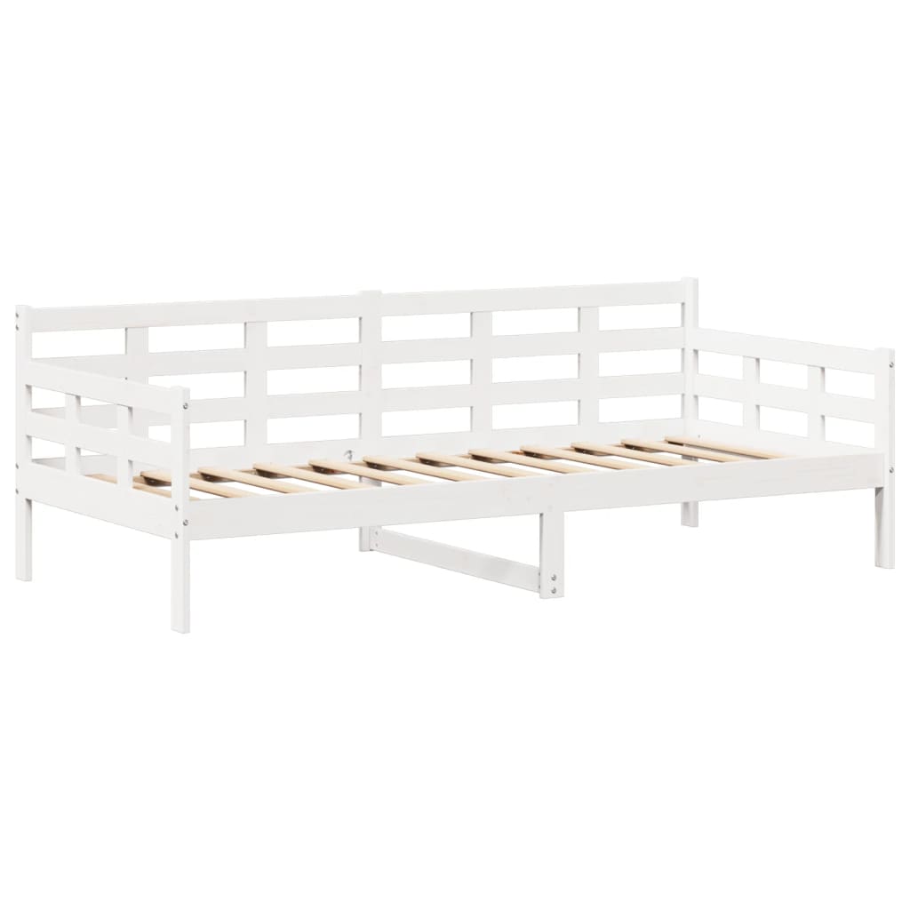 vidaXL Day Bed and Bench Set with Roof without Mattress White 90x190 cm Single