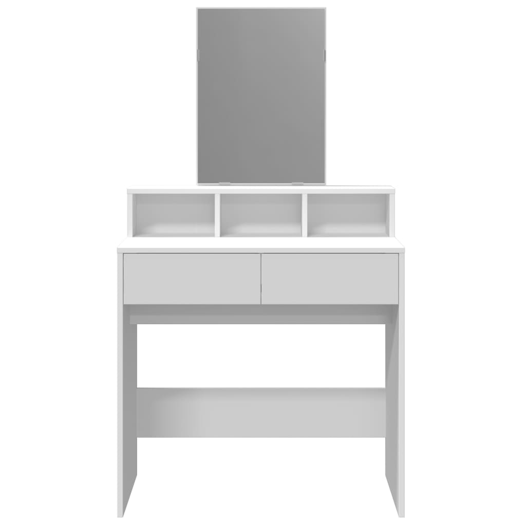 vidaXL Dressing Table with Mirror White 80x41x144.5 cm