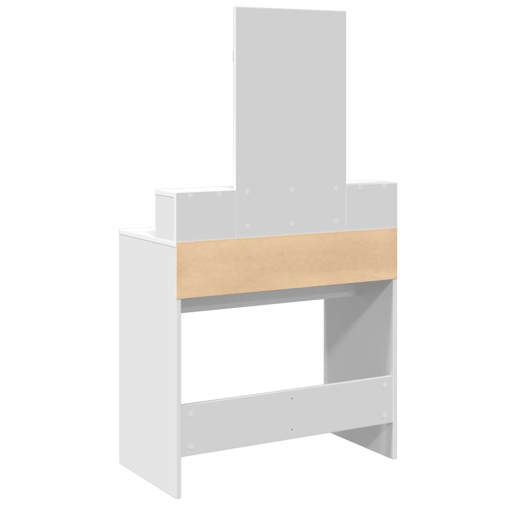 vidaXL Dressing Table with Mirror White 80x41x144.5 cm
