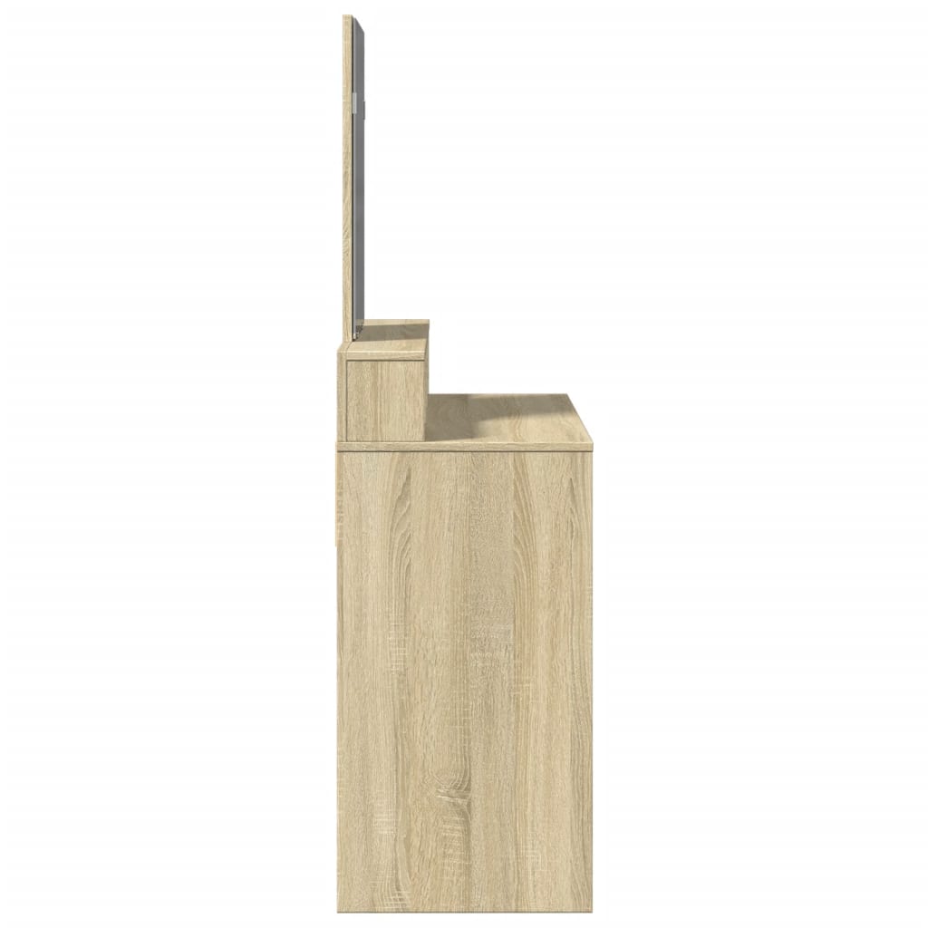 vidaXL Dressing Table with Mirror Sonoma Oak 80x41x144.5 cm
