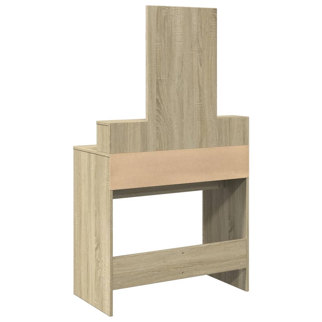 vidaXL Dressing Table with Mirror Sonoma Oak 80x41x144.5 cm