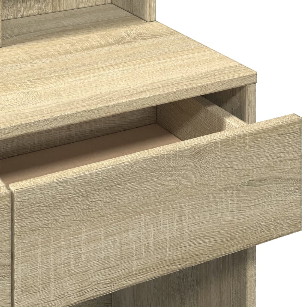 vidaXL Dressing Table with Mirror Sonoma Oak 80x41x144.5 cm