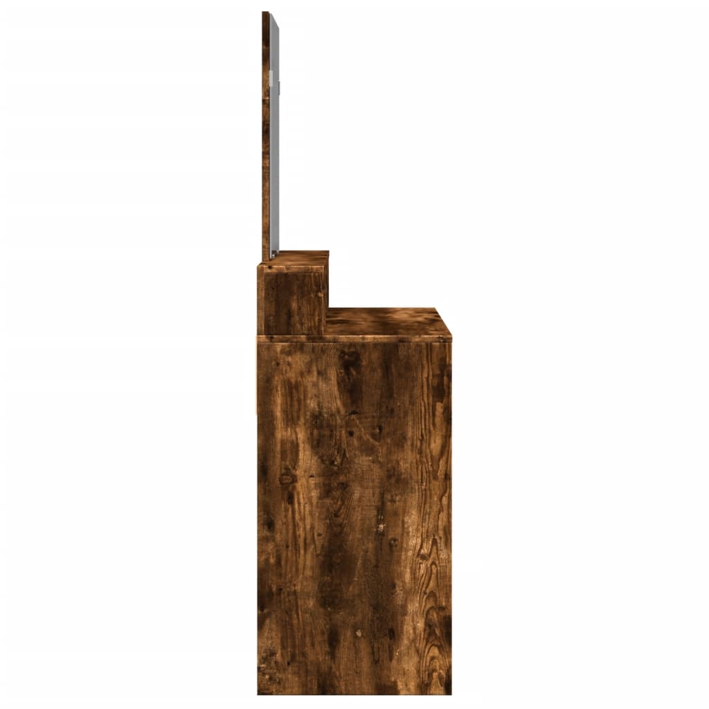 vidaXL Dressing Table with Mirror Smoked Oak 80x41x144.5 cm