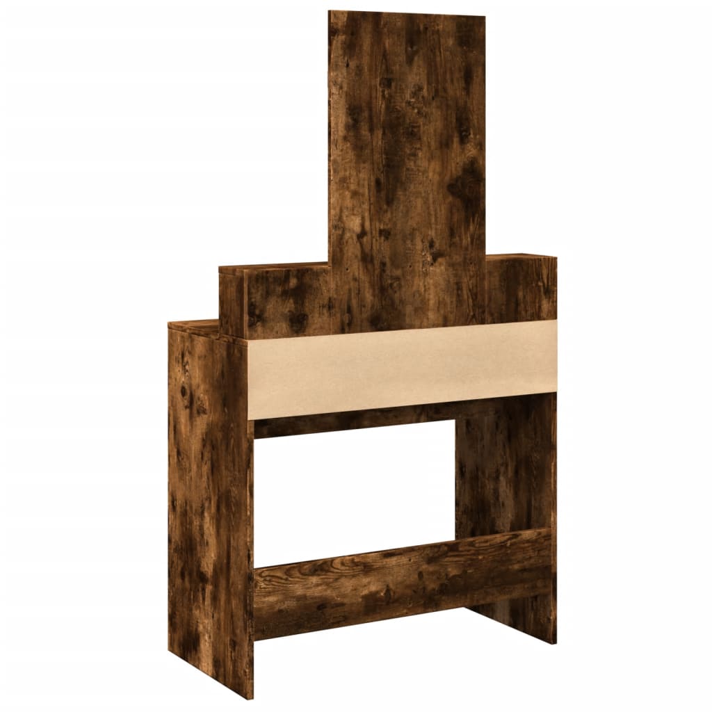 vidaXL Dressing Table with Mirror Smoked Oak 80x41x144.5 cm