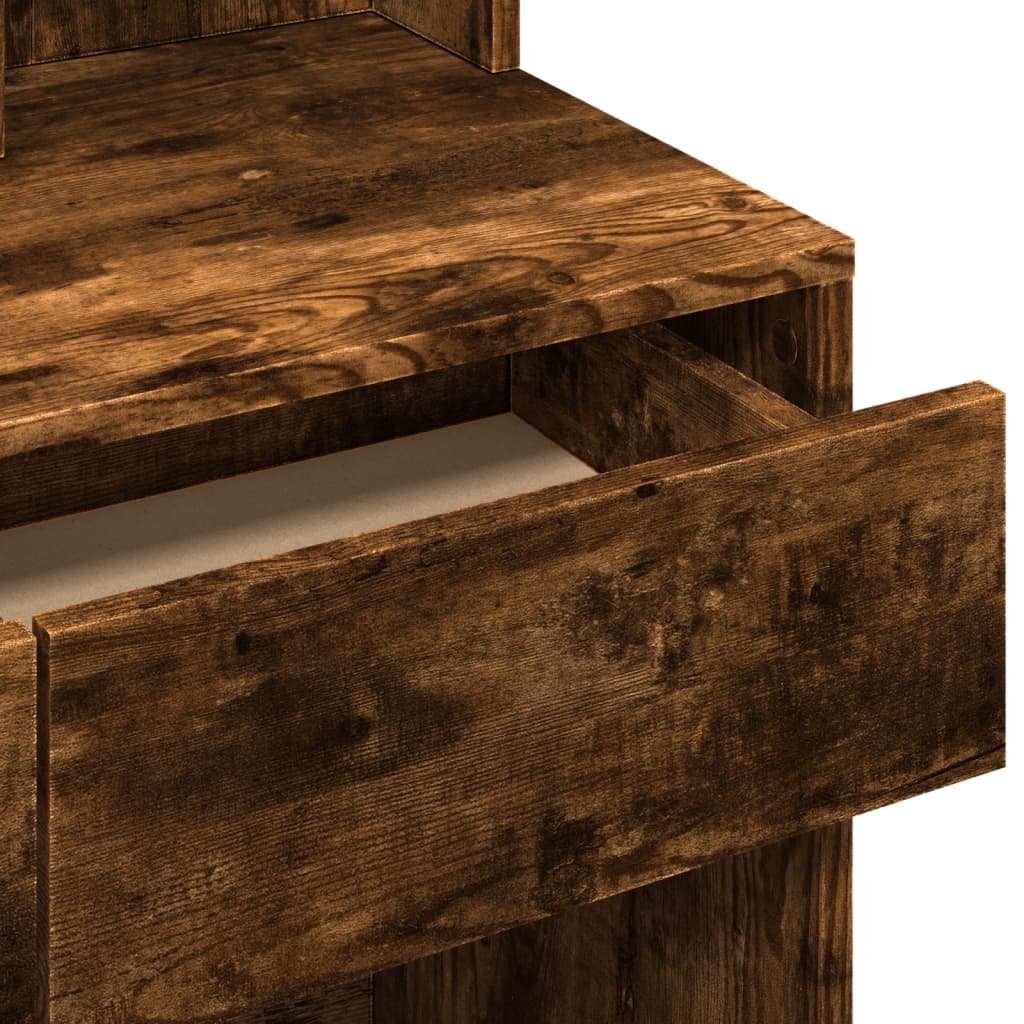 vidaXL Dressing Table with Mirror Smoked Oak 80x41x144.5 cm