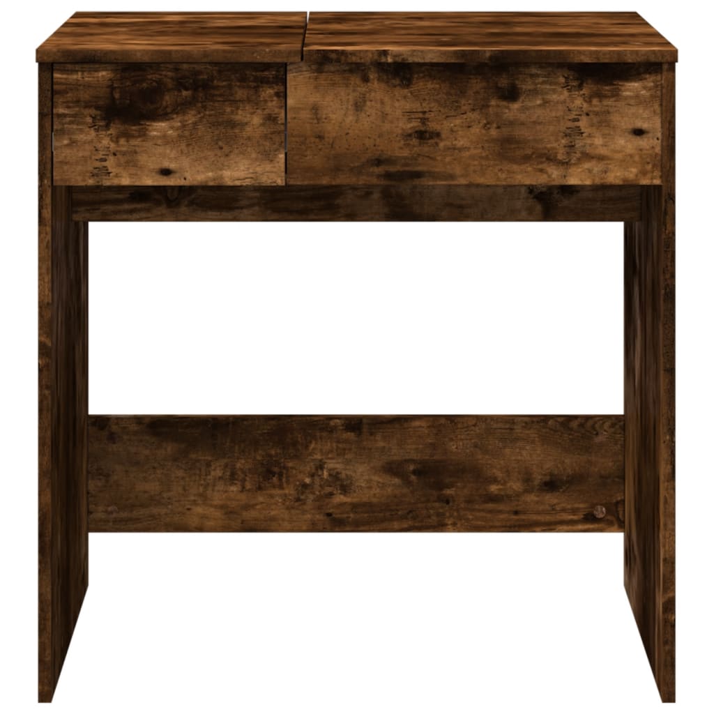 vidaXL Dressing Table with Mirror Smoked Oak 73x46.5x120 cm