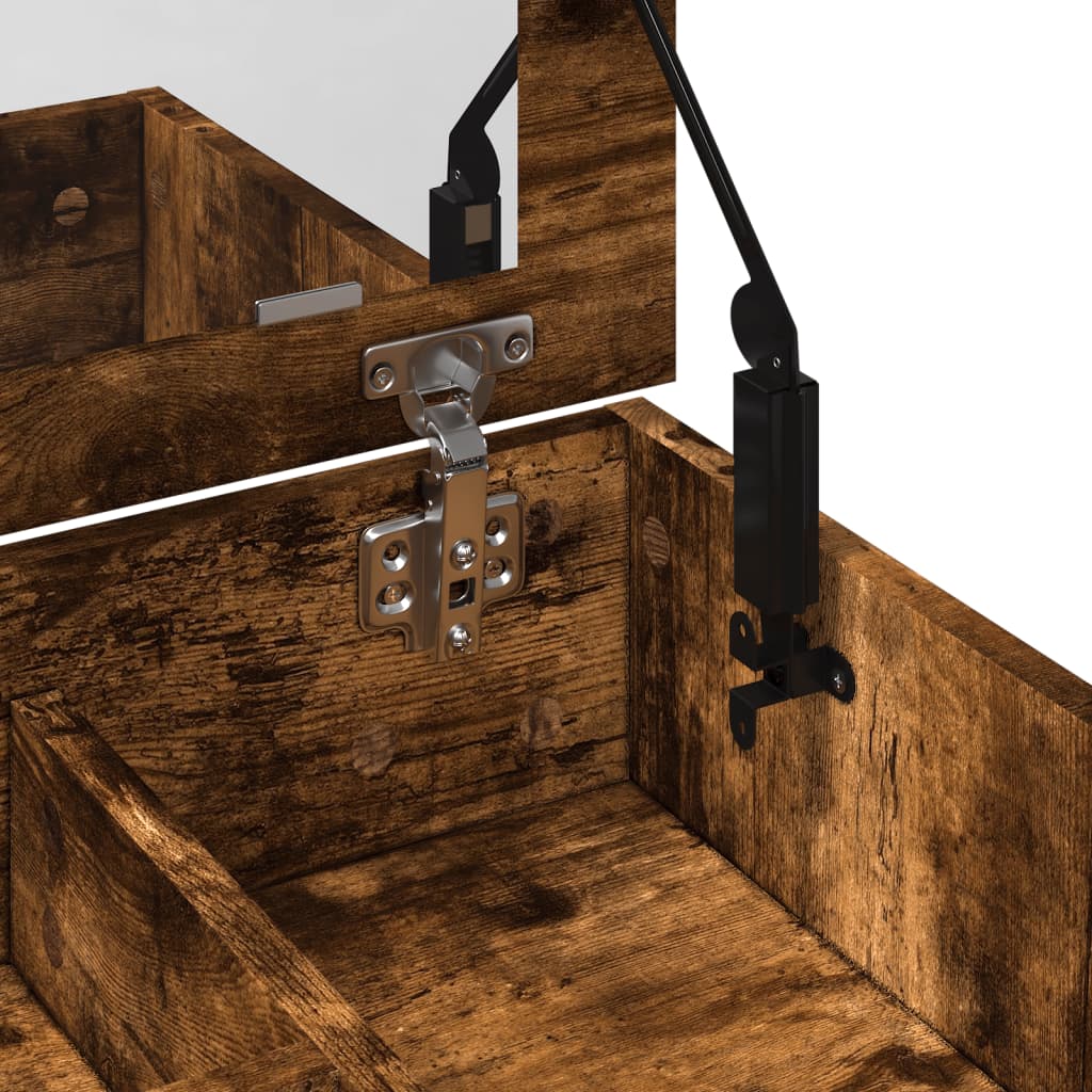vidaXL Dressing Table with Mirror Smoked Oak 73x46.5x120 cm