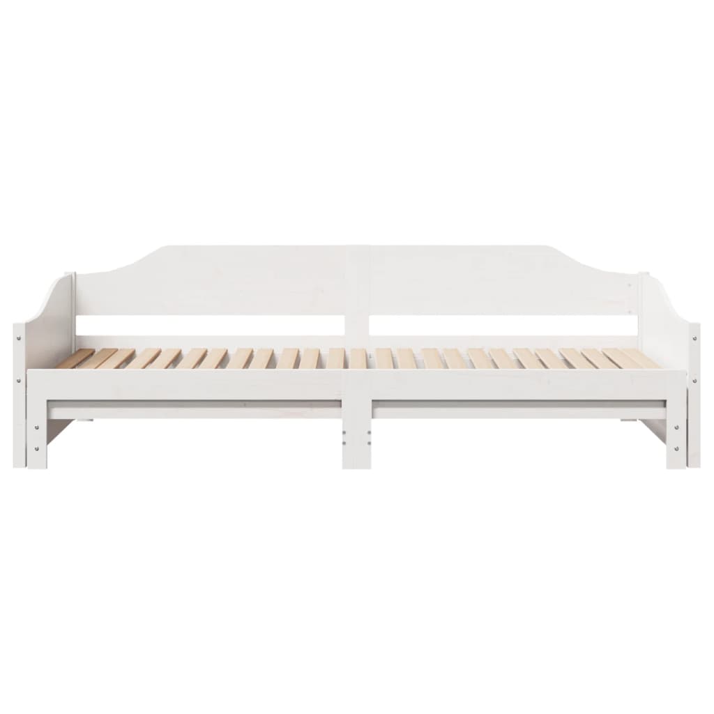 vidaXL Daybed with Trundle without Mattress White 90x200 cm Solid Wood