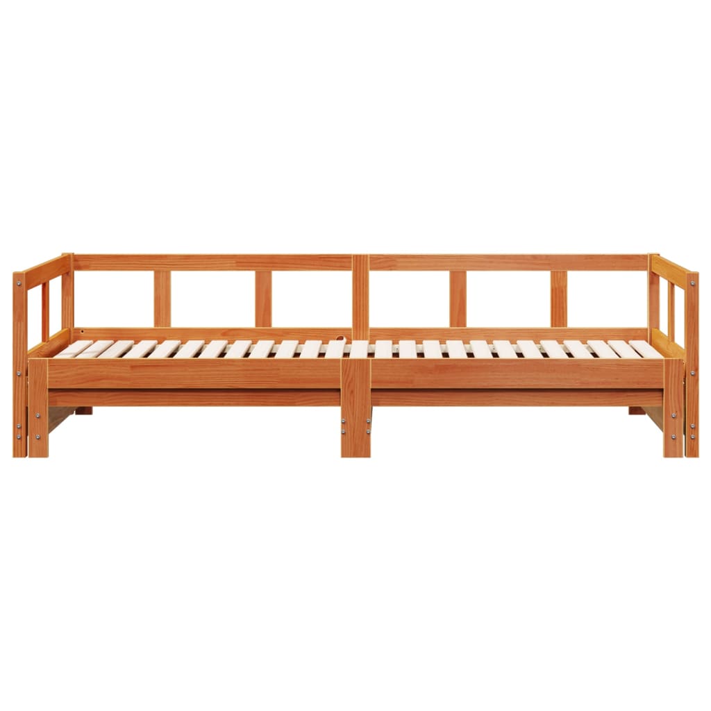 vidaXL Daybed without Mattress Wax Brown 90x200 cm Solid Wood Pine