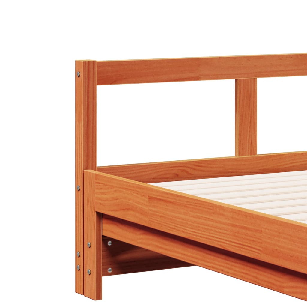vidaXL Daybed without Mattress Wax Brown 90x200 cm Solid Wood Pine