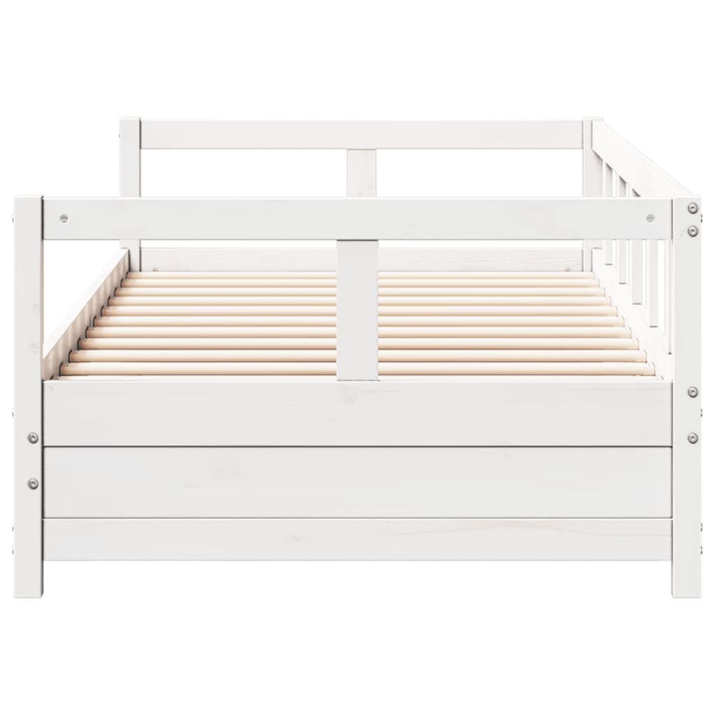 vidaXL Daybed without Mattress White 90x200 cm Solid Wood Pine