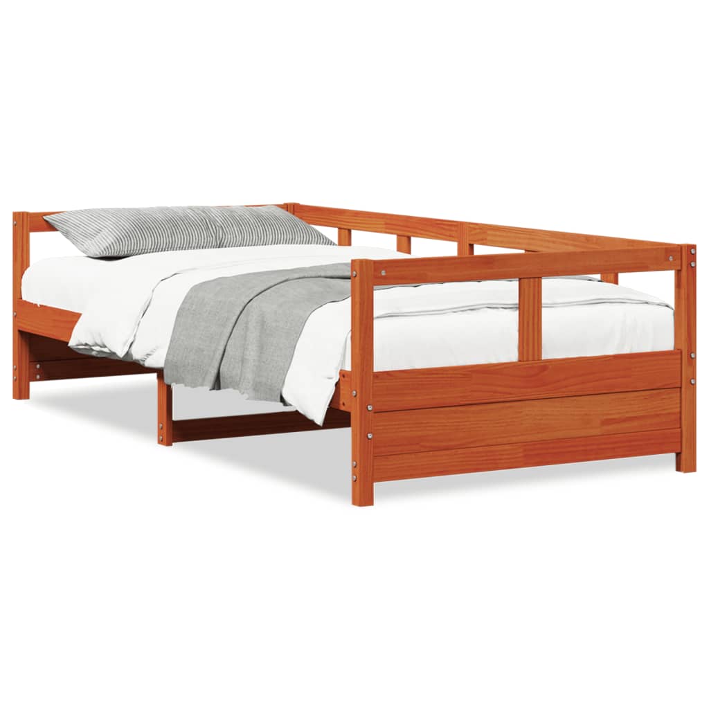 vidaXL Daybed without Mattress Wax Brown 90x190 cm Single Solid Wood Pine