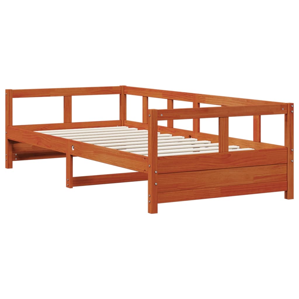 vidaXL Daybed without Mattress Wax Brown 90x190 cm Single Solid Wood Pine