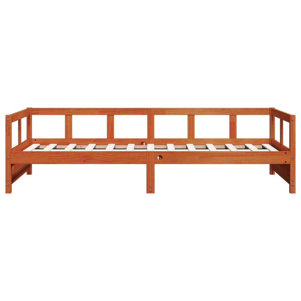 vidaXL Daybed without Mattress Wax Brown 90x190 cm Single Solid Wood Pine