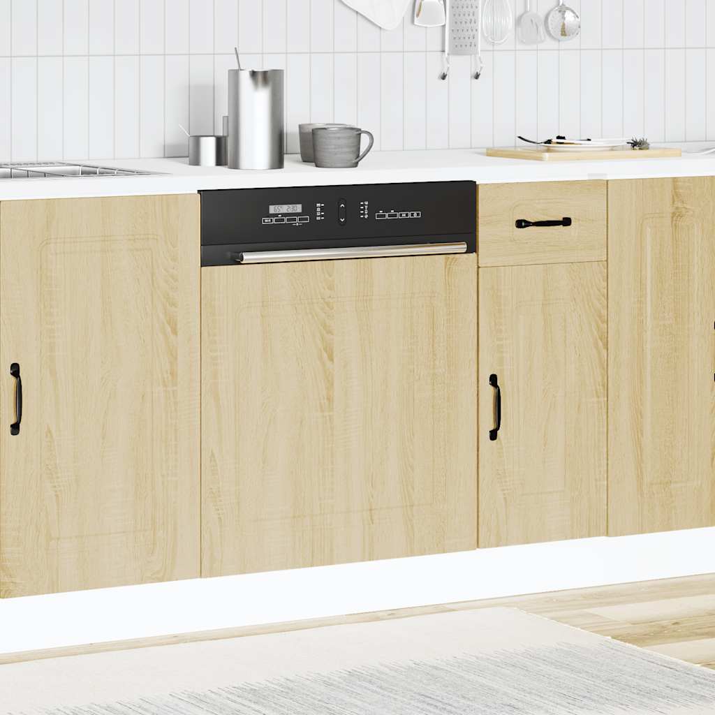 vidaXL Dishwasher Panel Kalmar Sonoma Oak 60x1.5x67 cm Engineered Wood