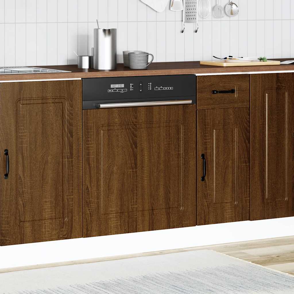 vidaXL Dishwasher Panel Kalmar Brown Oak 60x1.5x67 cm Engineered Wood
