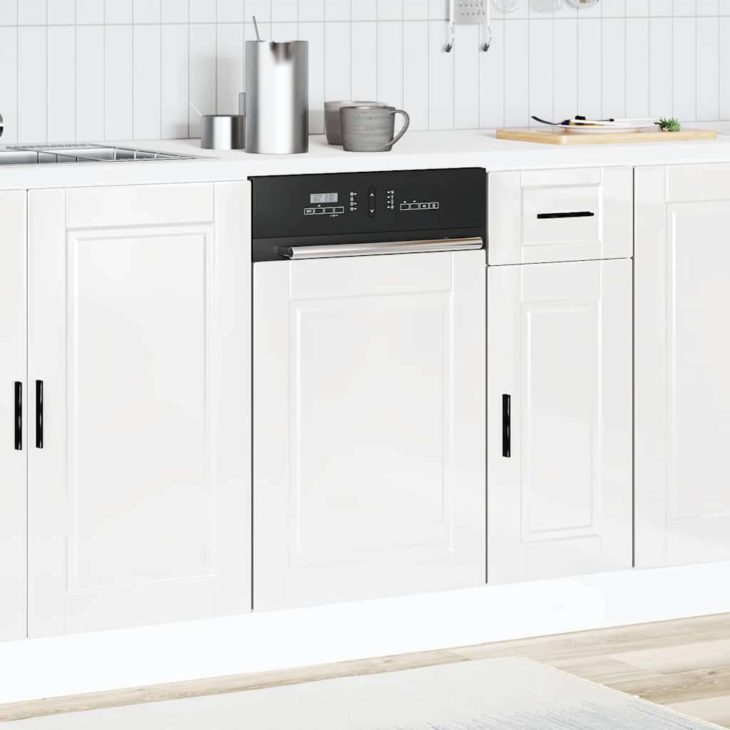 vidaXL Dishwasher Panel Porto High Gloss White 45x1,5x67 cm Engineered Wood