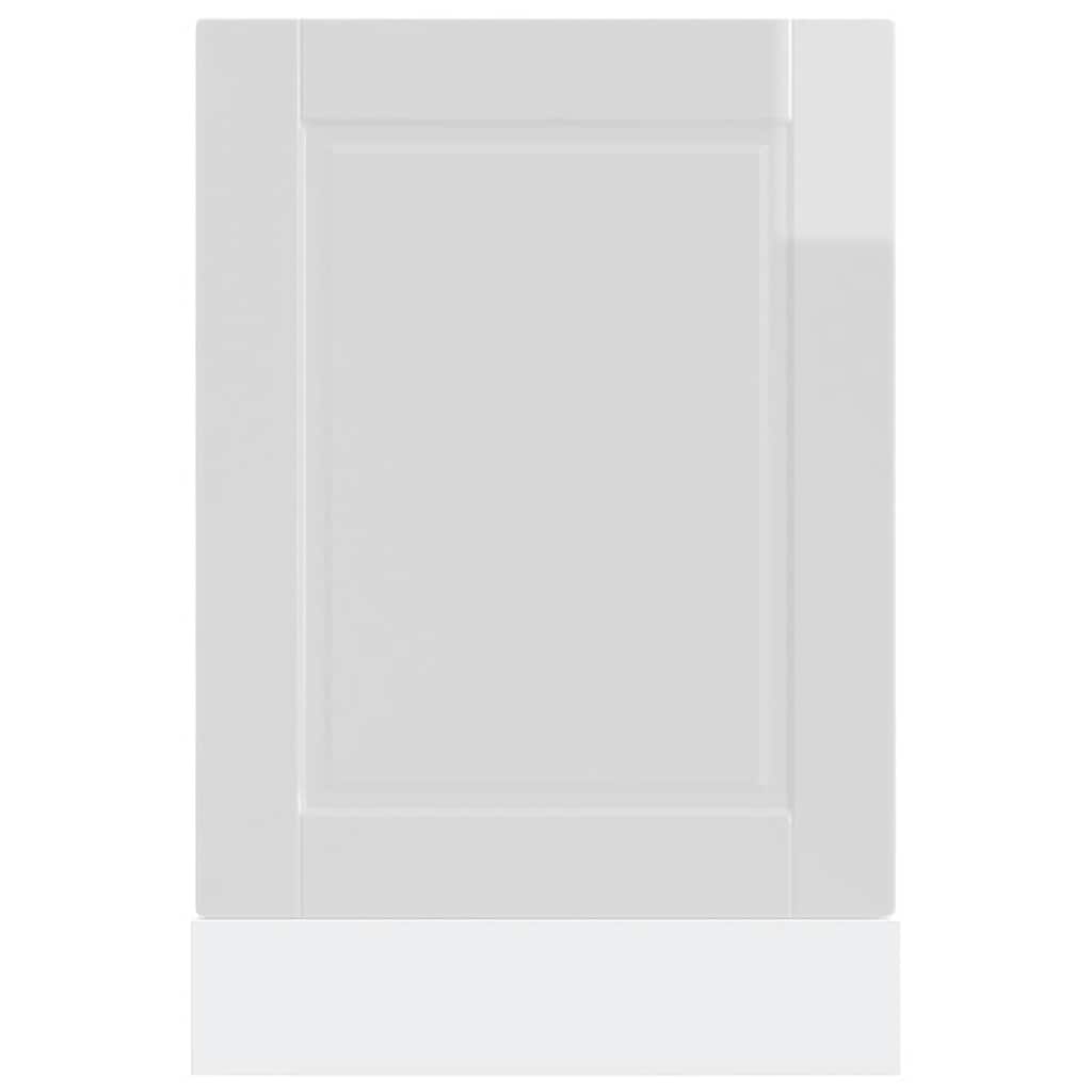 vidaXL Dishwasher Panel Porto High Gloss White 45x1,5x67 cm Engineered Wood
