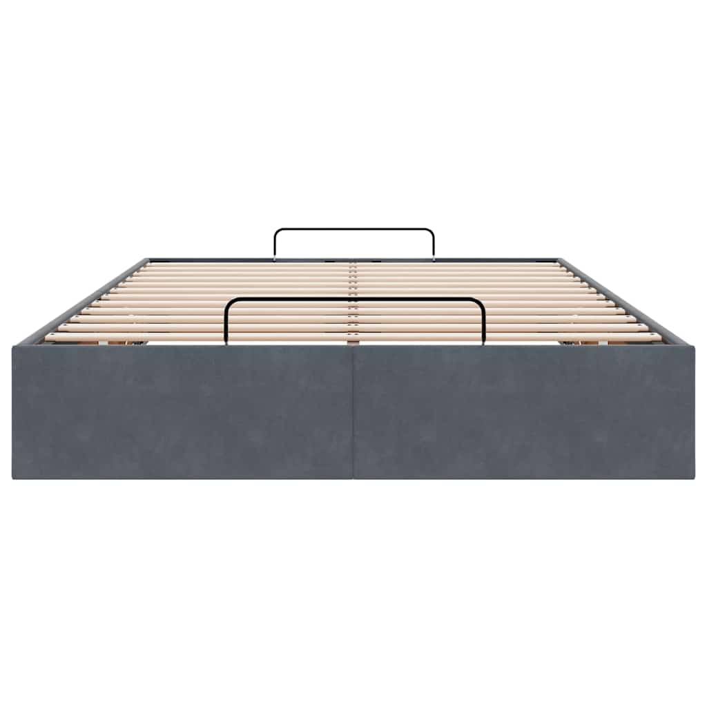 vidaXL Ottoman Bed Frame No Mattress Dark Grey Double Velvet
