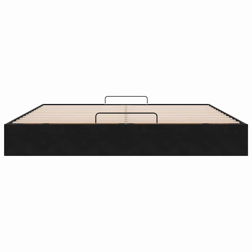 vidaXL Ottoman Bed Frame No Mattress Black Super King Velvet
