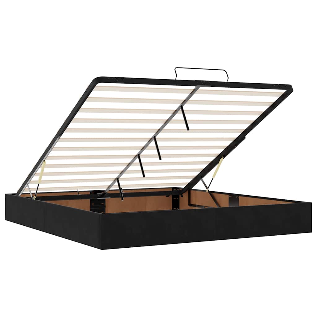 vidaXL Ottoman Bed Frame No Mattress Black Super King Velvet