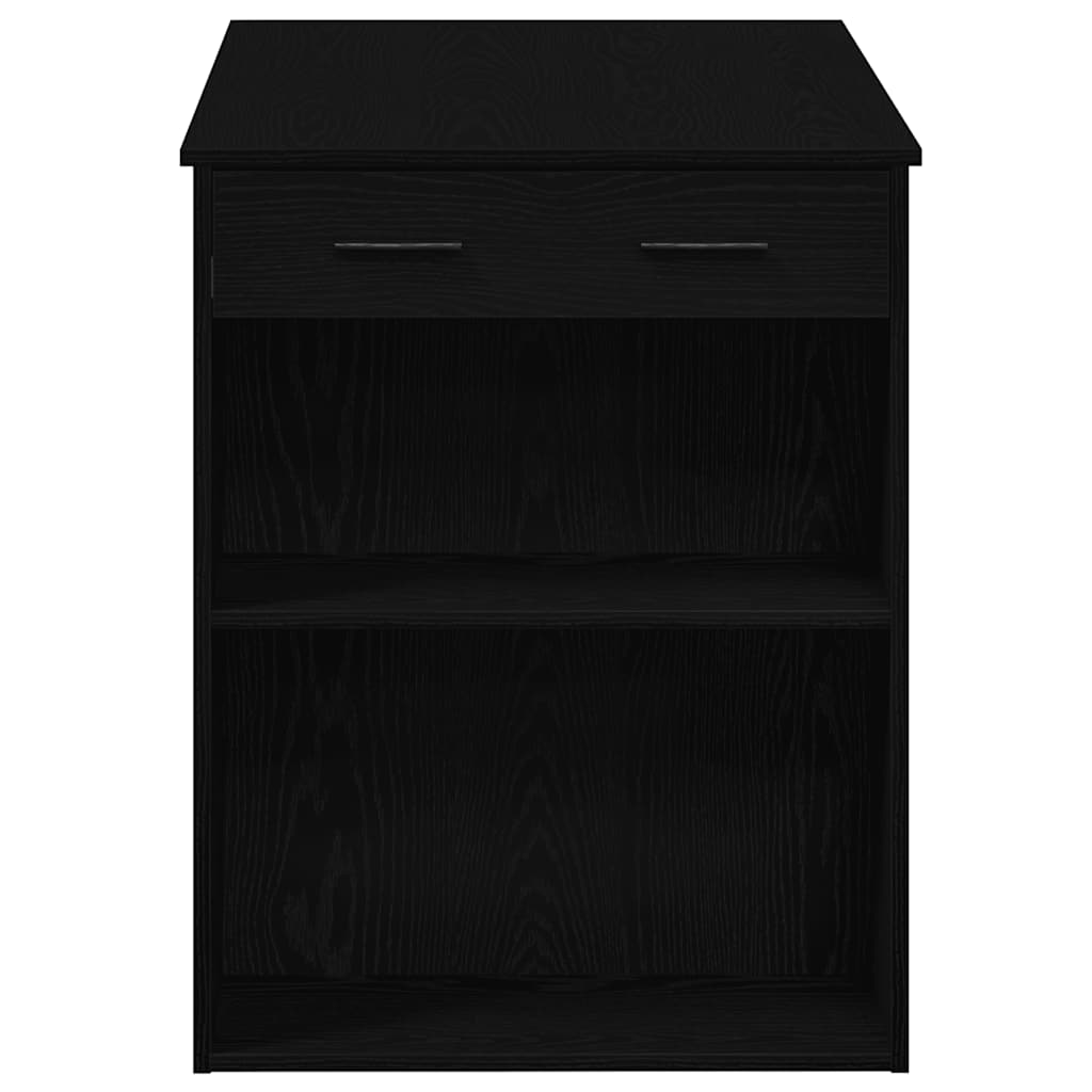 vidaXL Desk with Drawer and Shelf Black Oak 102x62x77.5 cm Engineered Wood
