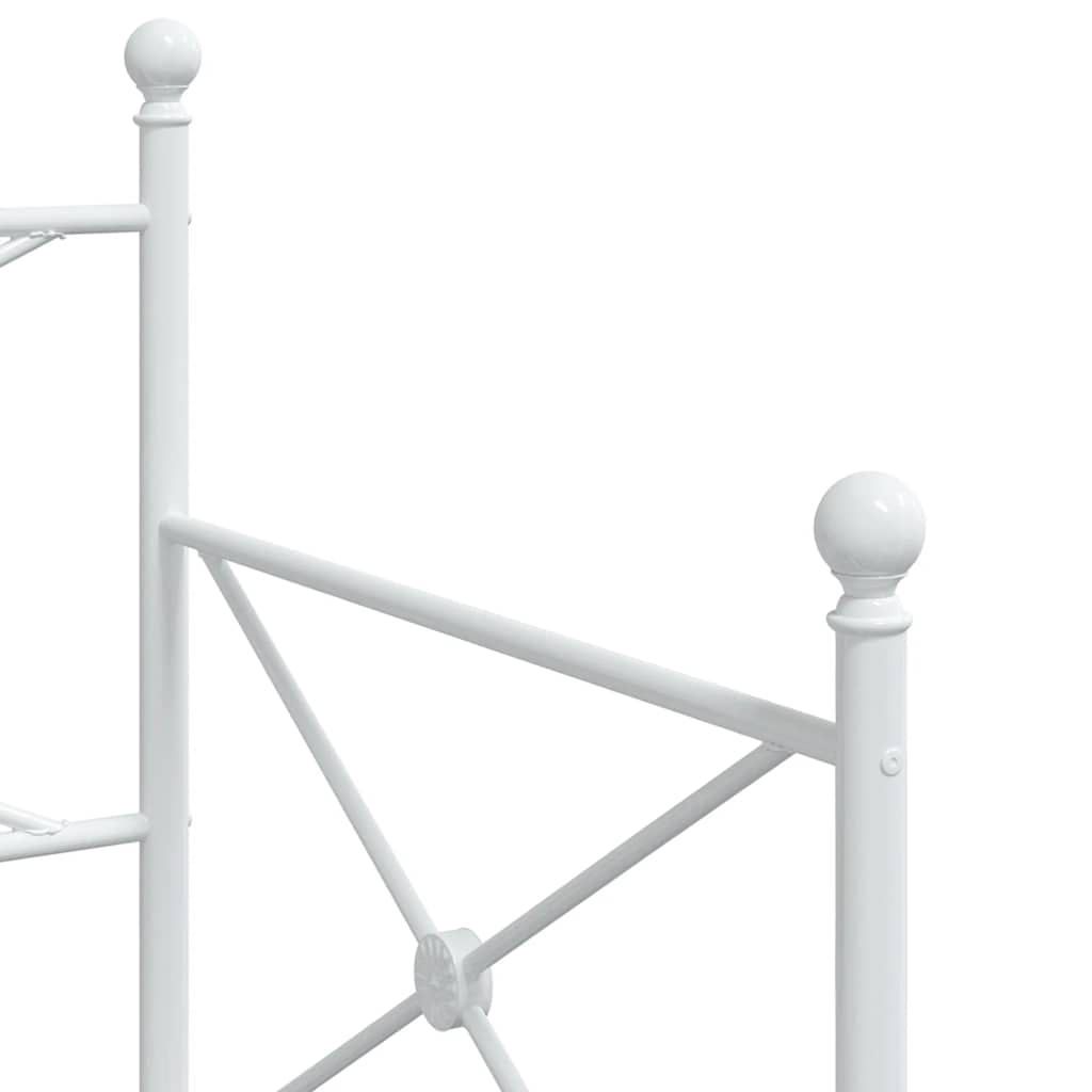 vidaXL Daybed with Trundle without Mattress White 90x200 cm Steel