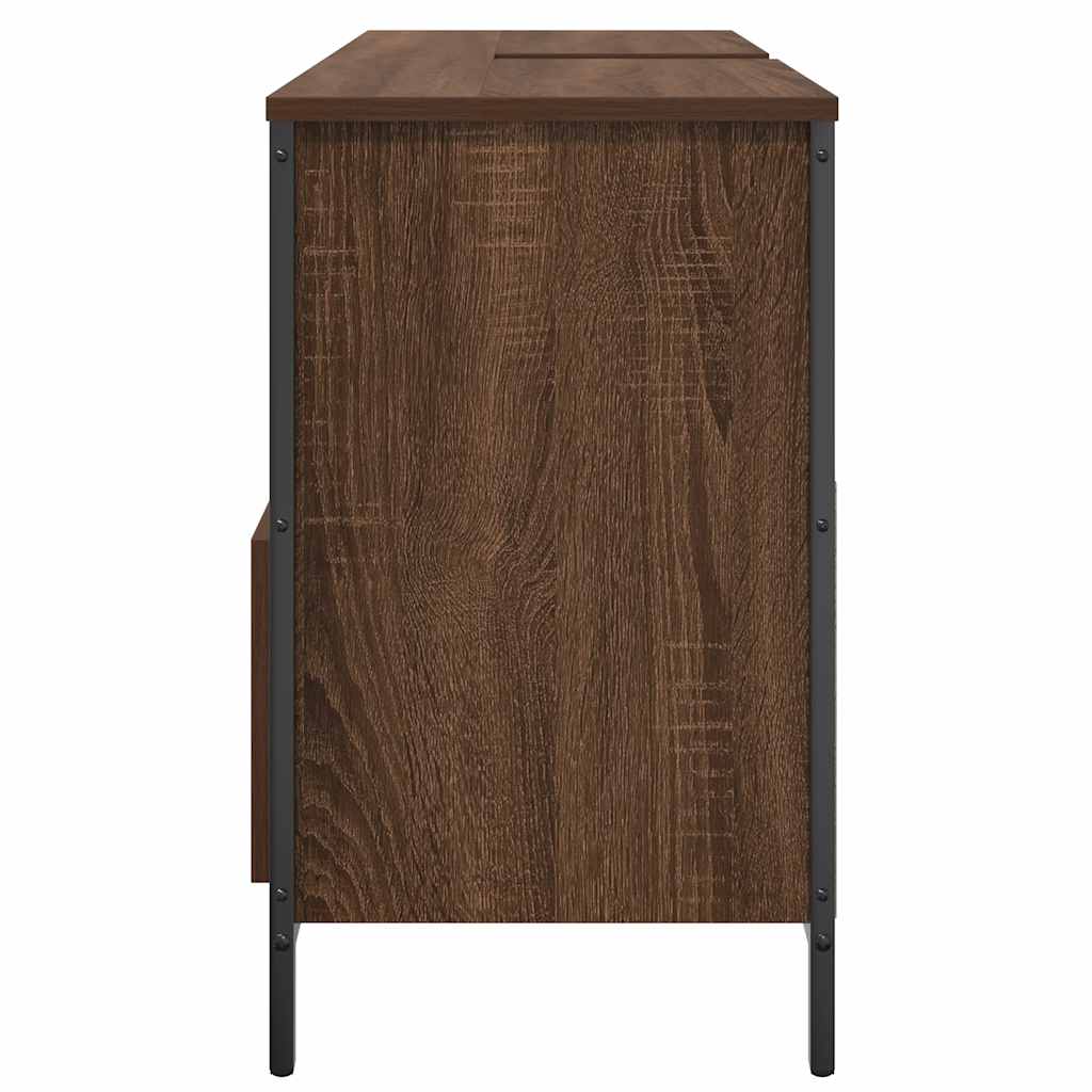 vidaXL Bathroom Basin Cabinet with Drawers Brown Oak 90x34.5x60 cm