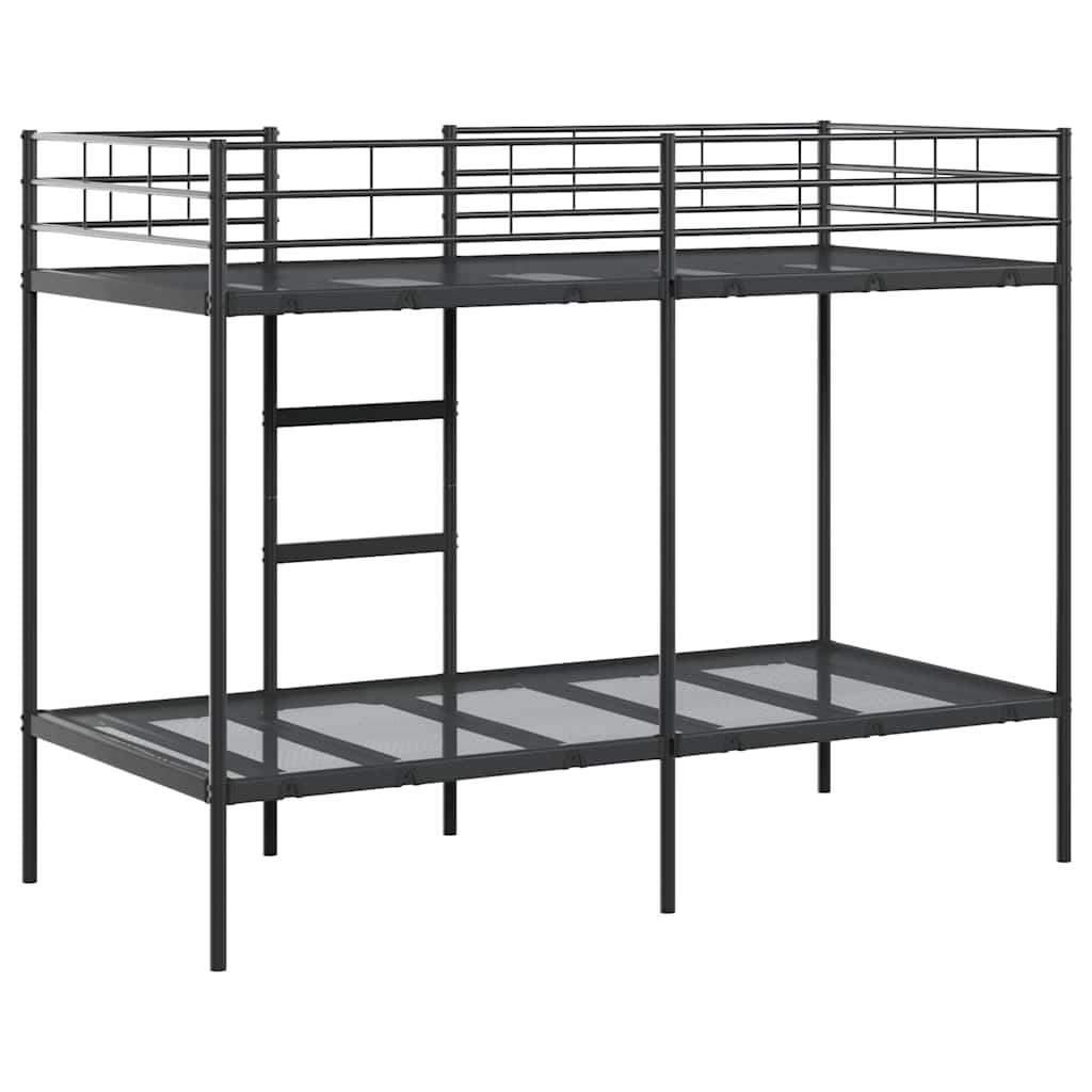 vidaXL Bunk Bed without Mattress Black 100x190 cm Steel