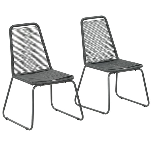 vidaXL Outdoor Chairs 2 pcs Poly Rattan Black