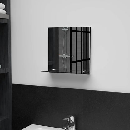 vidaXL Wall Mirror with Shelf 30x30 cm Tempered Glass
