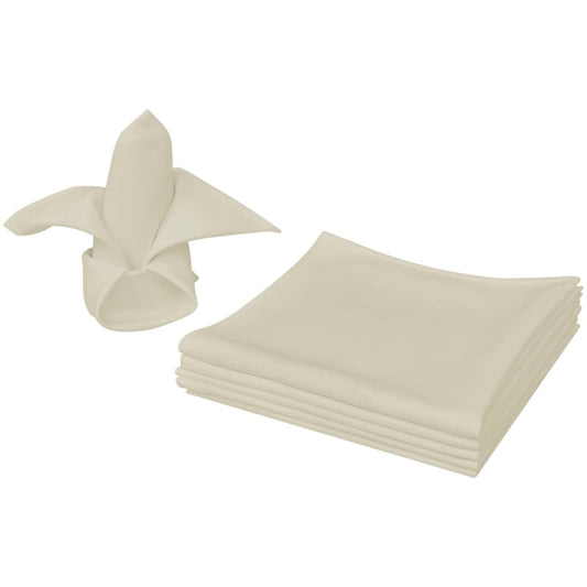vidaXL Dinner Napkins 50 pcs Cream 50x50 cm