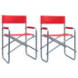 vidaXL Director's Chairs 2 pcs Steel Red