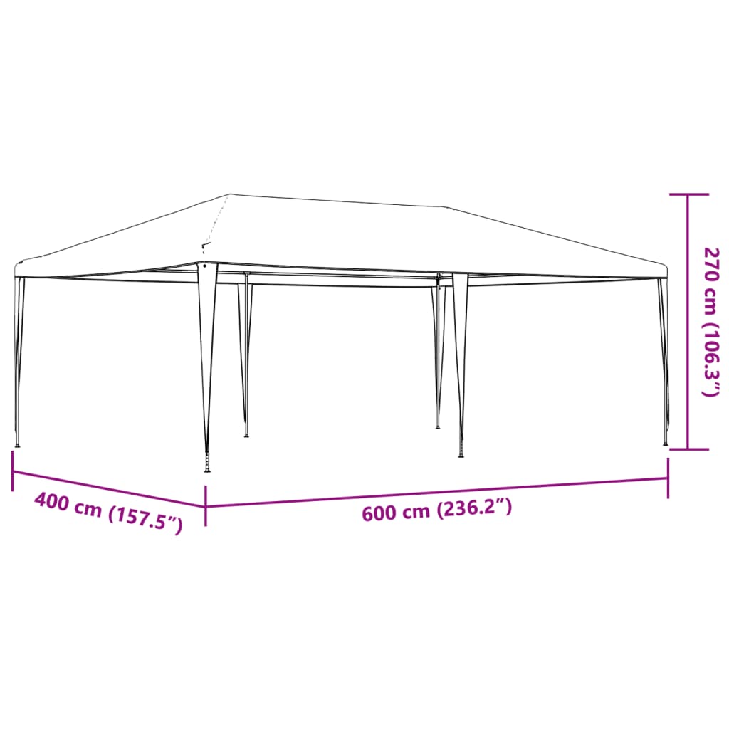 vidaXL Professional Party Tent 4x6 m Green 90 g/m²
