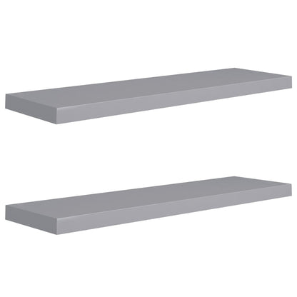 vidaXL Floating Wall Shelves 2 pcs Grey 90x23.5x3.8 cm MDF